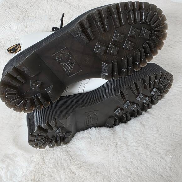 DR. MARTENS Jadon White Patent Leather Chunky Platform Boots Quad Retro US 5 - Picture 6 of 11